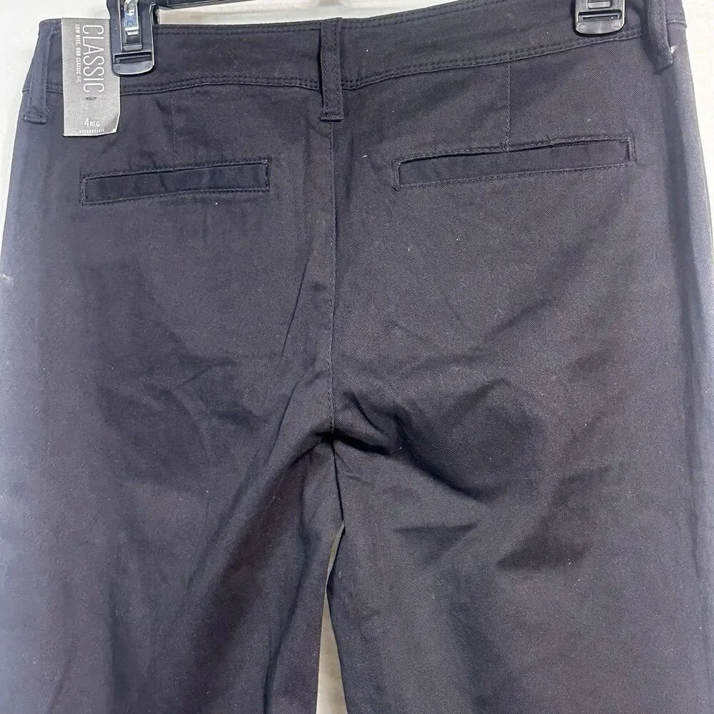 Aeropostale Womens Size 4 Regular Black Stretch Twill Classic Low Rise Pants NWT